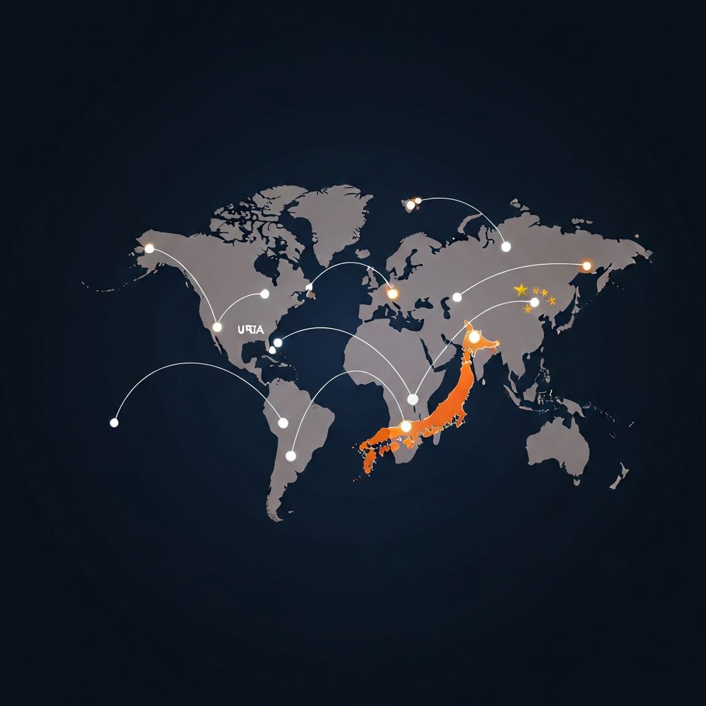 Global network connecting North America and Asia